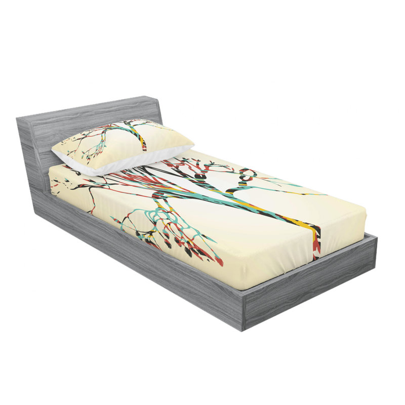 Ensemble de draps rétro, Ensemble de draps pour lit simple avec drap-housse