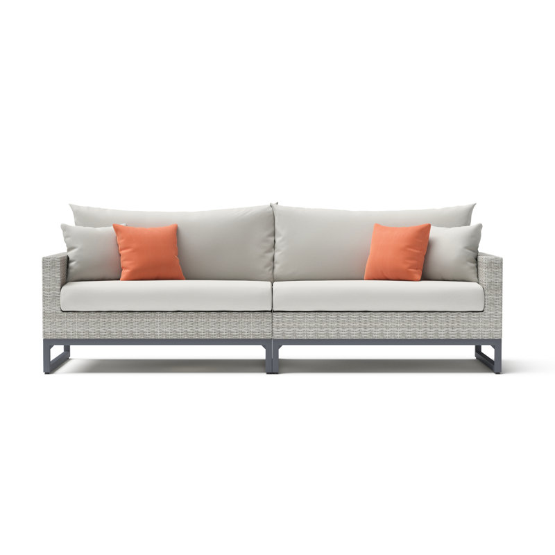 Milo Sunbrella Canapé - Corail moulé, Orange / blanc, Gris