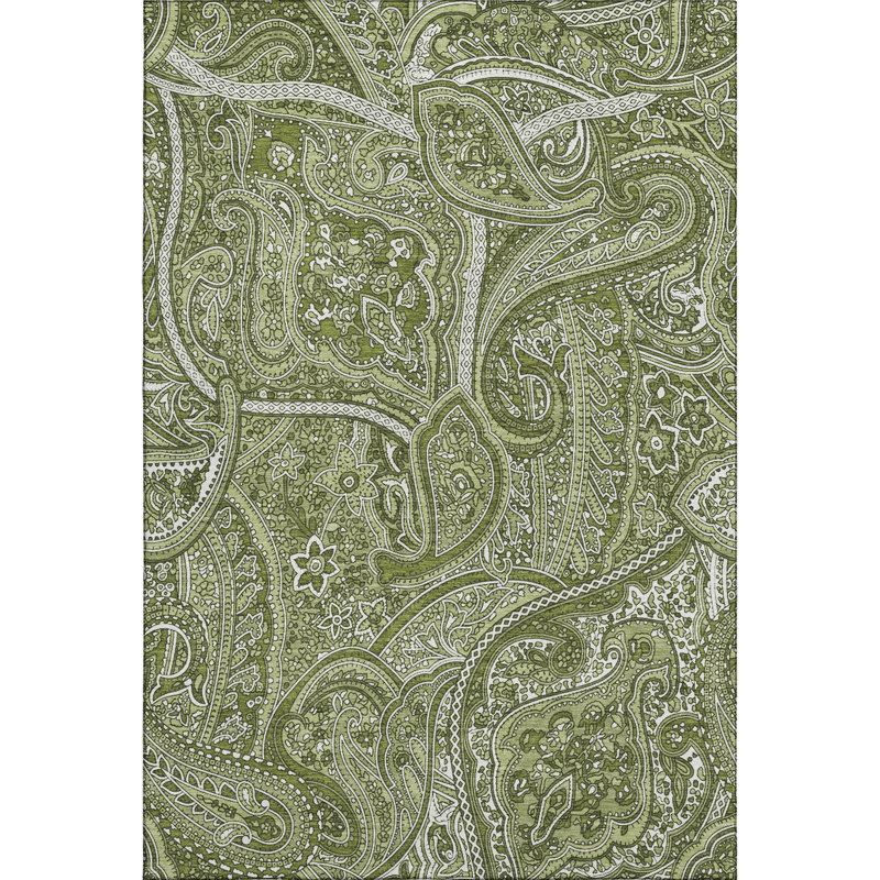 Red Rectangular Washable Synthetic Paisley Rug 3' x 5'