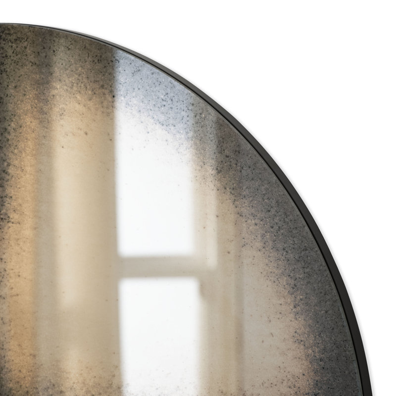 Round Antiqued Wall Mirror