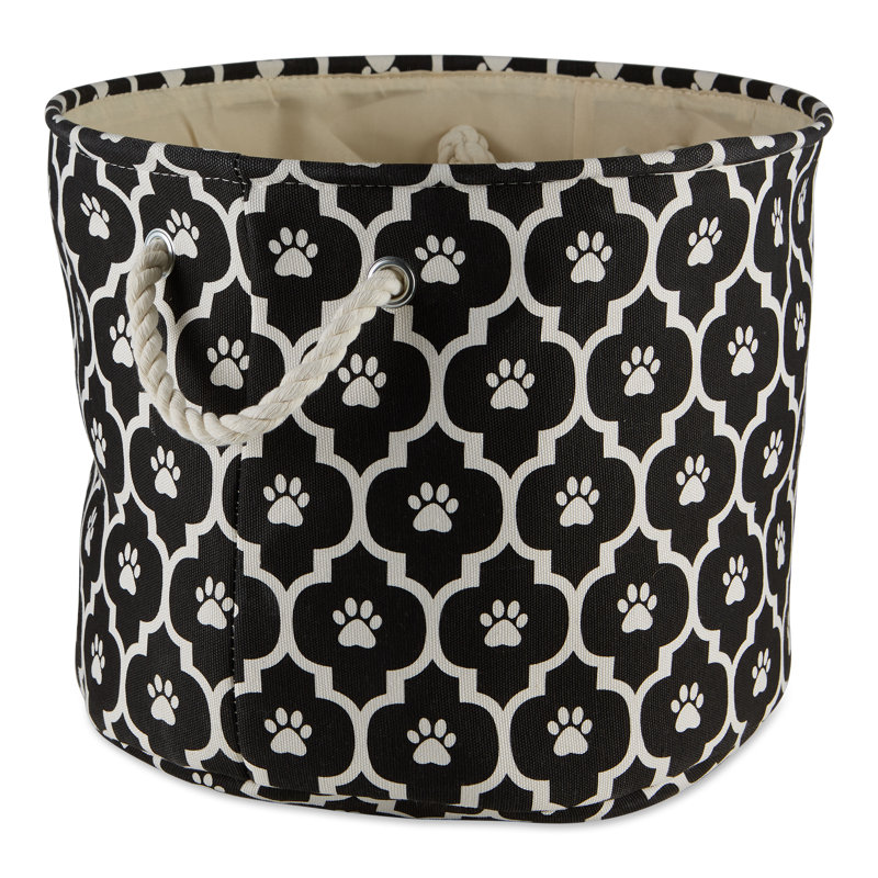 Panier en tissu Lattice Paw, H 15 po x l 18 po x P 18 po, Noir