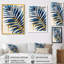 «Blue and Gold Palm Tree Leaves I» - impression d'art mural palmiers et palmiers-85968154-85968153
