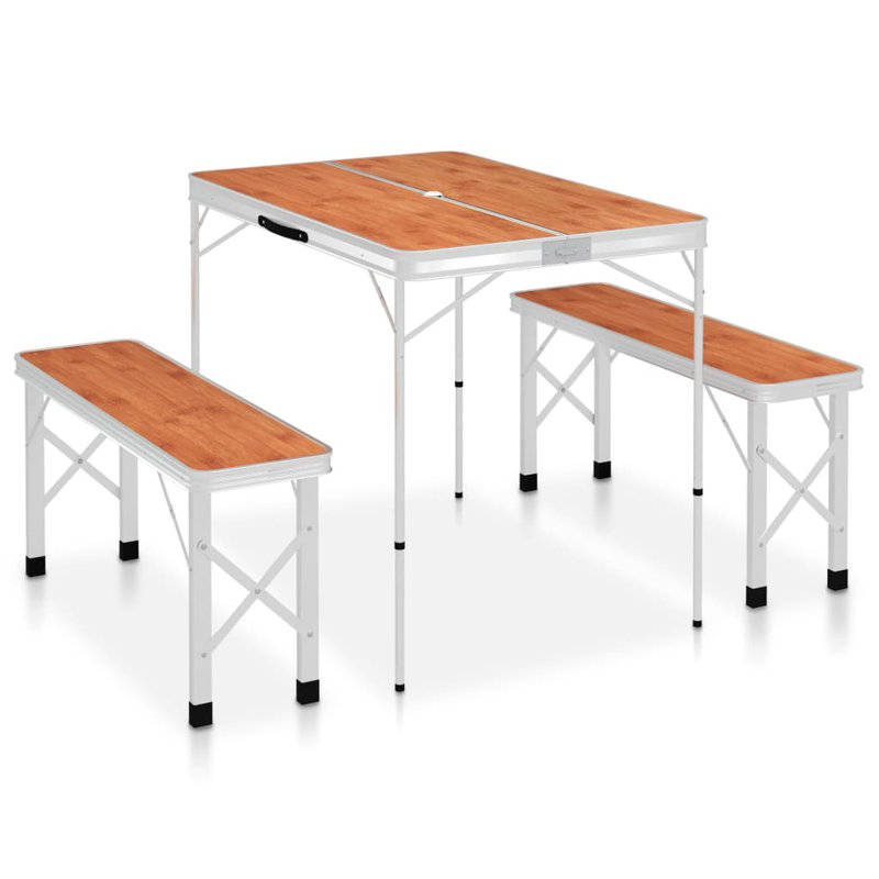 Zarmayr Rectangular Outdoor Camping Table - 90 cm W 60 cm D, Brown