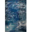 Tapis décoratif moderne à motif abstrait bleu-1283866962