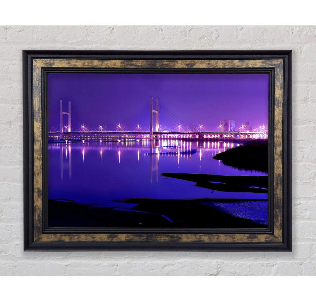 Purple Night Shoreline - Einzelner Bilderrahmen Kunstdrucke