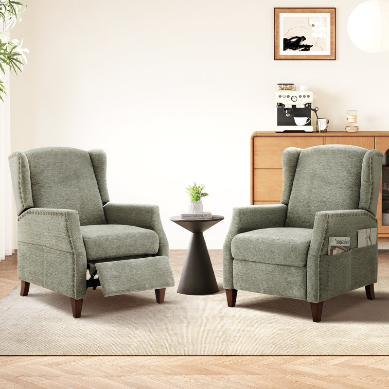 Audrie Upholstered Recliner Set of 2