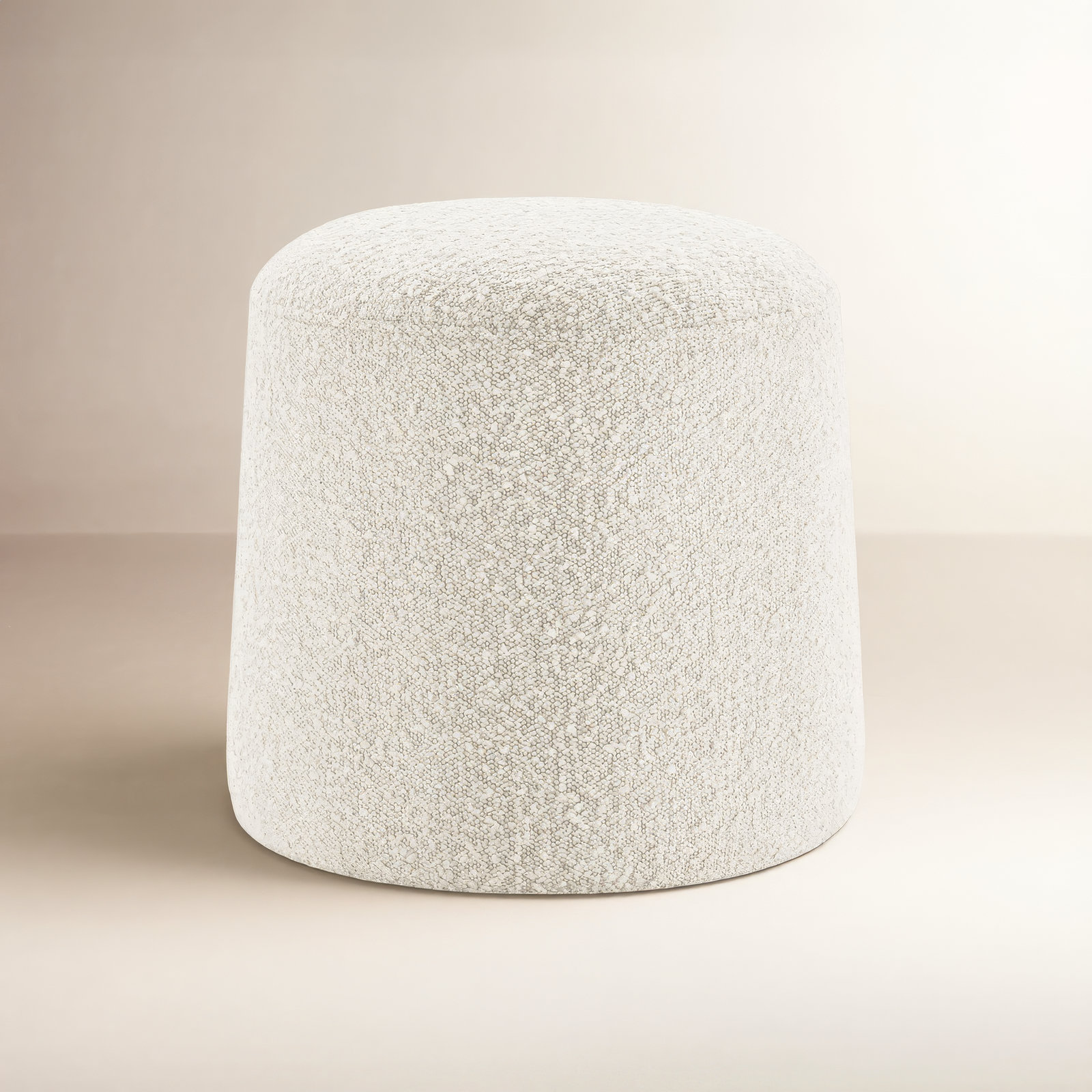 Astoria Upholstered Ottoman, Ivory White Boucle