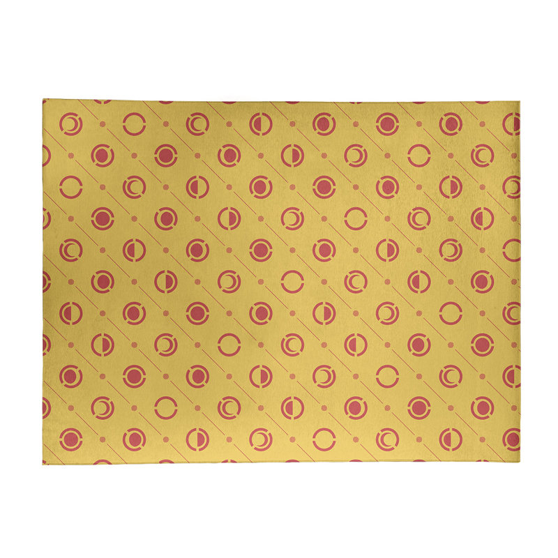 Tapis de zone jaune/rouge moon phases, Rectangle 8 pi x 10 pi