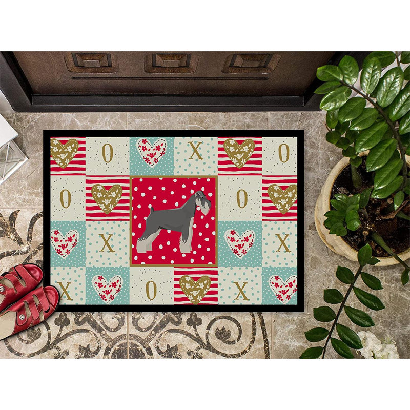 Schnauzer love 36 po x 24 po tapis d’extérieur antidérapant pour l’intérieur Casson