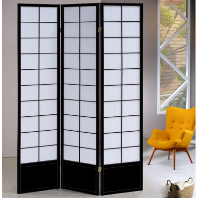 52'' W x 70.5'' H 3 - Panel Solid Wood Folding Room Divider