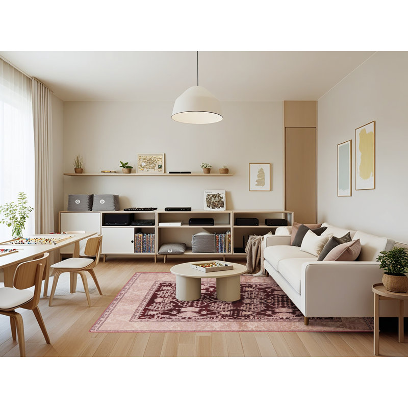 Tapis oriental cramoisi / pêche Oriental, Rectangle 7 pi x 9 pi