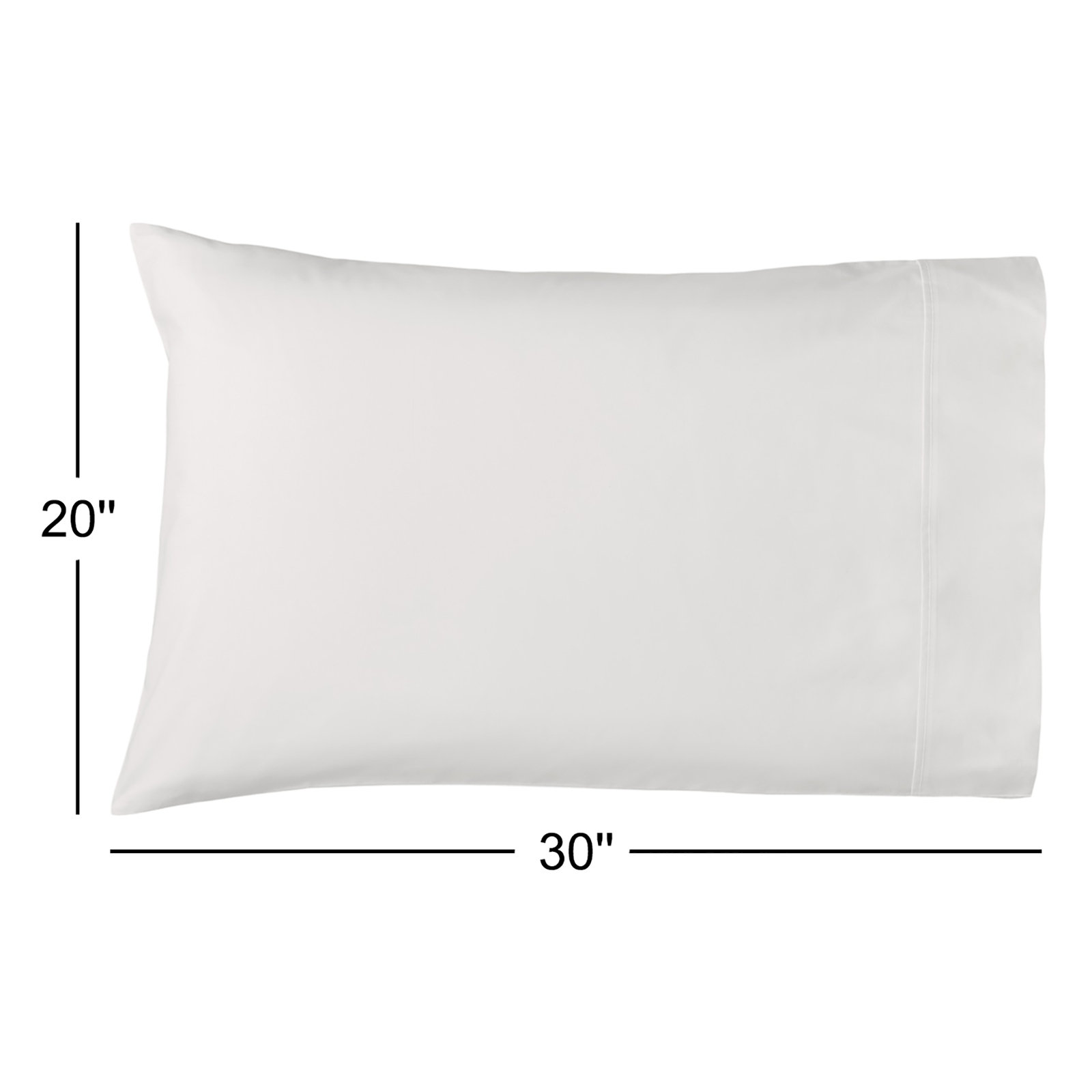 Emrik Brushed Organic Cotton Percale Pillowcase Set, Standard - 2 Standard Pillowcases, White