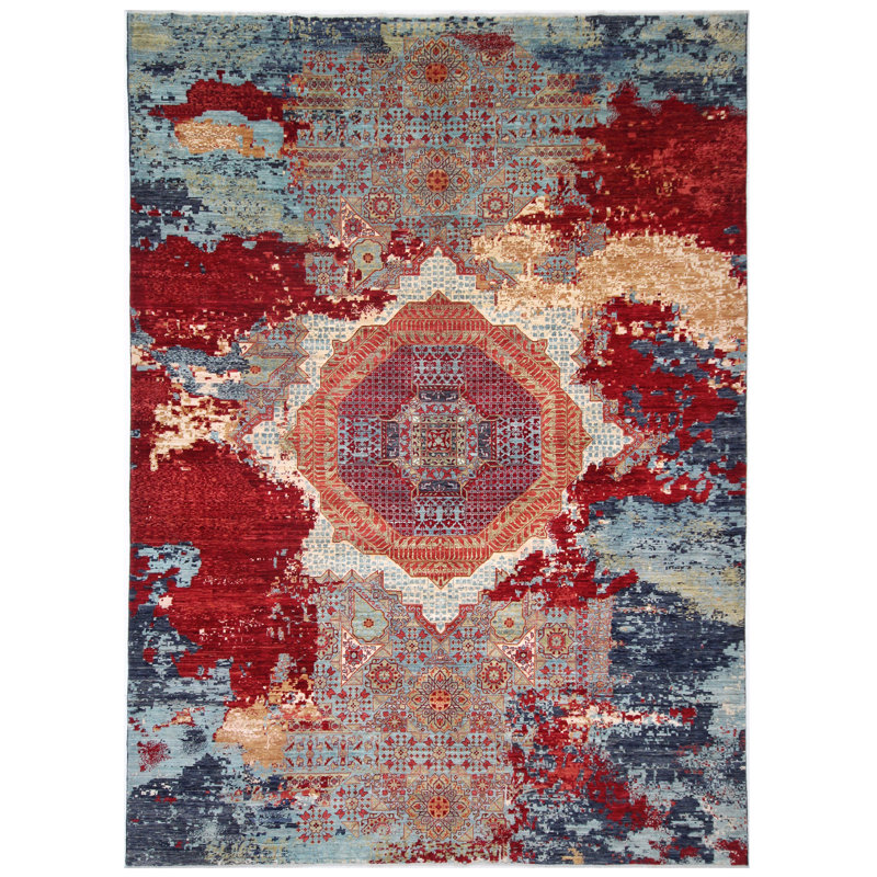 Tapis multicolore de haute qualité noué à la main