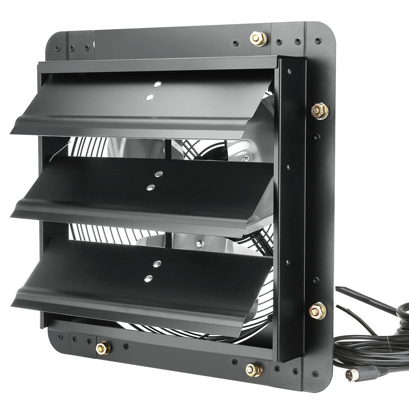 Ventilateur d'extraction à volets, 30 cm (12 po) avec régulateur de température et d'humidité, 940 pi³/min (26 m³/min), ventilateur mural de grenier à 10 vitesses réglables, moteur EC, ventilation et refroidissement pour serres, garages, remises, homologué ETL