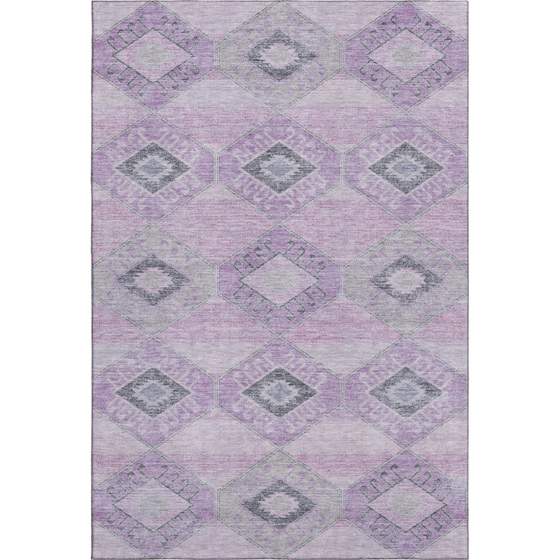 Tapis de qualité supérieure Mayfield AMF1857 Aztec lavable à la machine, Rectangle 9 pi x 12 pi
