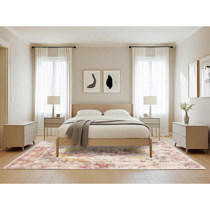 Tapis oriental jaune Libra, Rectangle 5 pi x 8 pi