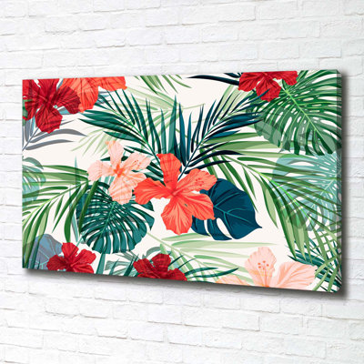 Tropical Flowers - Wrapped Canvas Print