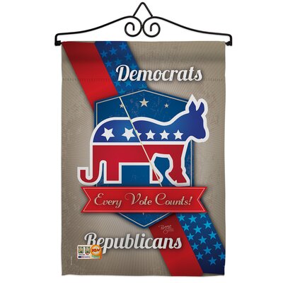 Every Vote Counts 2-Sided Polyester 18.5 x 13 in. Flag set -  Breeze Decor, BD-PA-GS-111069-IP-BO-02-D-US16-BD