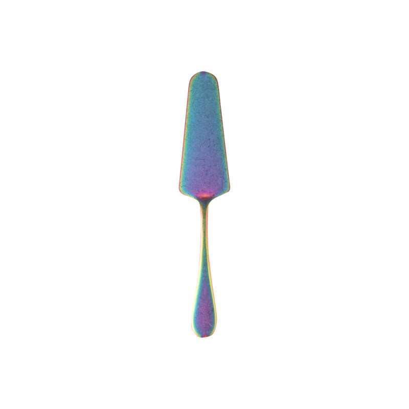 Plat à gâteau rétro, Étain arc-en-ciel
