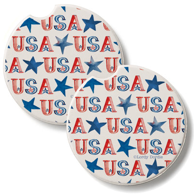 Ensemble de 2 sous-verres en pierre USA