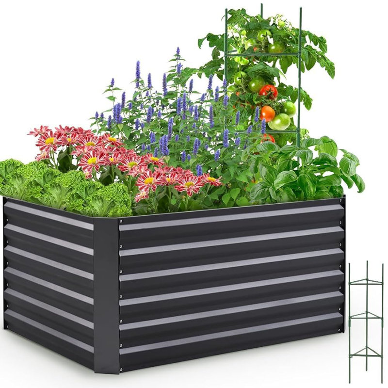 Metal Raised Garden Bed, 180x90x30cm