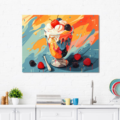 Rouge et orange Gelato Ice Cream II - Desserts, art mural