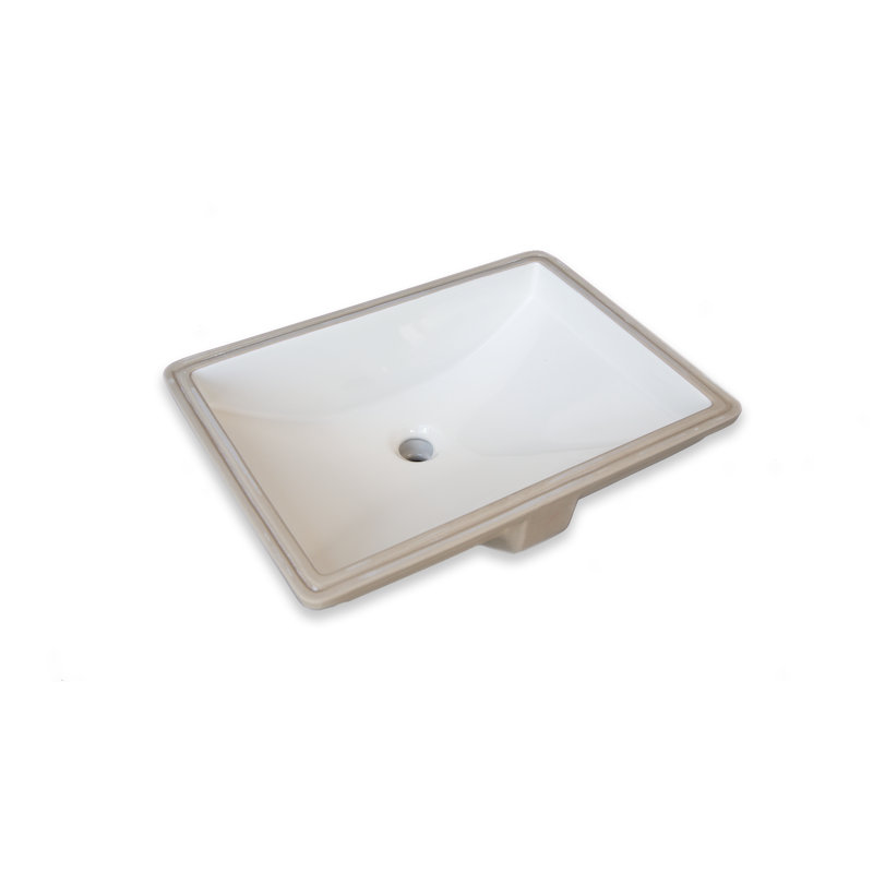 Wells Sinkware Rhythm Series 15.5'' Vitreous China Rectangular Bathroom Sink with Overflow, Bisque