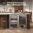 Wine and Beverage Cooler Combo 34 Bottle 130 Cans Freestanding Dual Zone Wine Beverage Fridge with Reversible Door 3-Color LED Light Adjust Shelves(2 units)