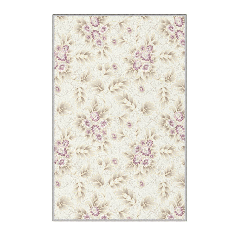 Tapis en polyester de qualité supérieure (5,2 x 7,5 pi), 100% antibactérien, antidérapant, 0,3 po de hauteur | Lavable à la machine, impression numérique 3D, tapis tissé durable | Idéal pour le salon, la chambre à coucher et les espaces repas