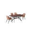 Eatonton 4 Person Dining set - a Rectangular Extendable Dining Table with Metal Legs and a Set of 4 Faux Leather Dining Chairs for Dining Room - Modern Dining Table Set-348613144-348613146-348613147