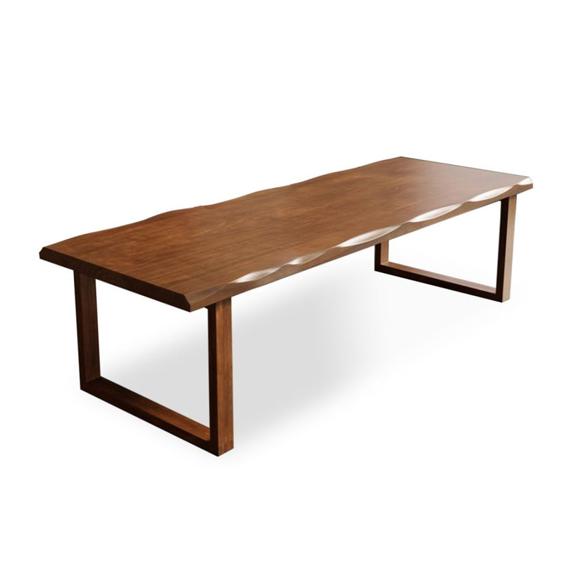 Dark walnut color Rectangular Solid Wood Dining table, 29.53"H x 78.74"L x 31.5"W
