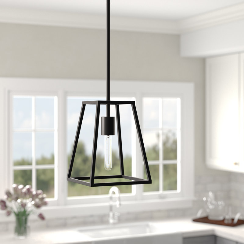 Luminaire suspendu géométrique 1 lumière Chanton, Bronze noirci