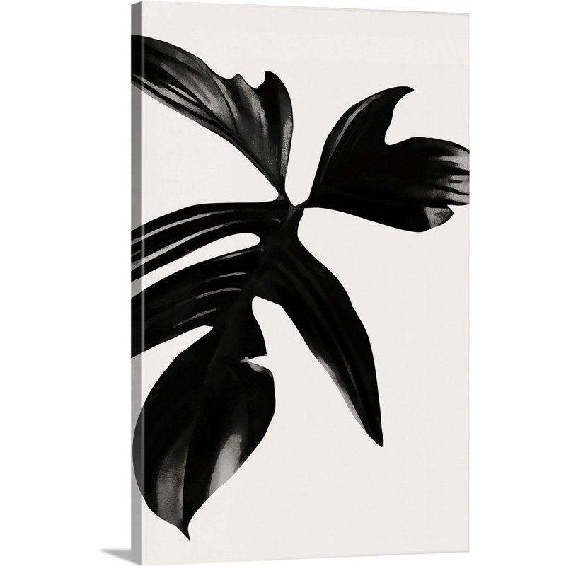 «Black Leaf», art mural sur toile, Toile tendue, H 30 po x l 20 po
