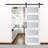 Glass Sliding MDF Barn Sliding Door Hardware Kit, Tempered Frosted Glass, Simple DIY Assembly-97620128