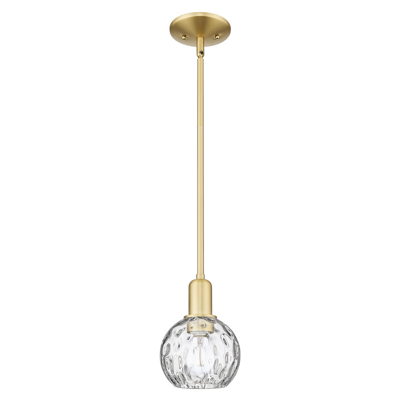 Mini-luminaire suspendu 1 lumière Arcadia - Sevier, Or satiné, H 5 po x l 6 po x P 6 po