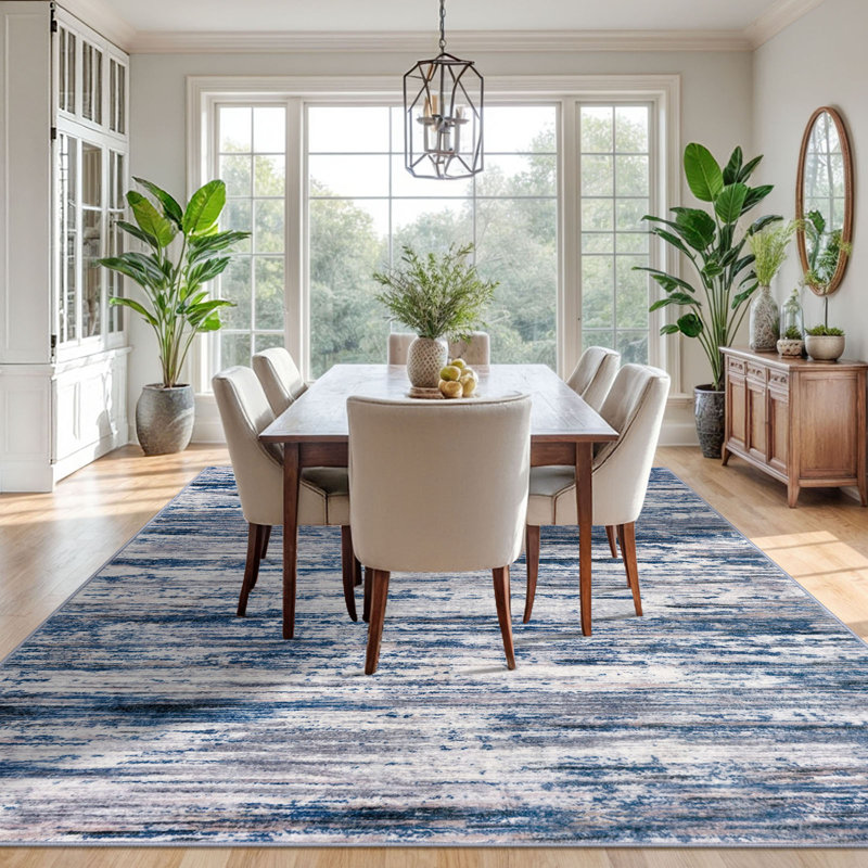 Modern Abstract Area Rugs 9x12 Washable Rug for Living Room Large Soft Thin Bedroom Rug with Rubber Backing 