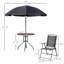 Ensemble de salle à manger de patio 6 pièces pour 4 personnes avec parasol, table d'extérieur et chaises avec 4 chaises pliantes et table ronde en verre pour le jardin, la cour et la piscine