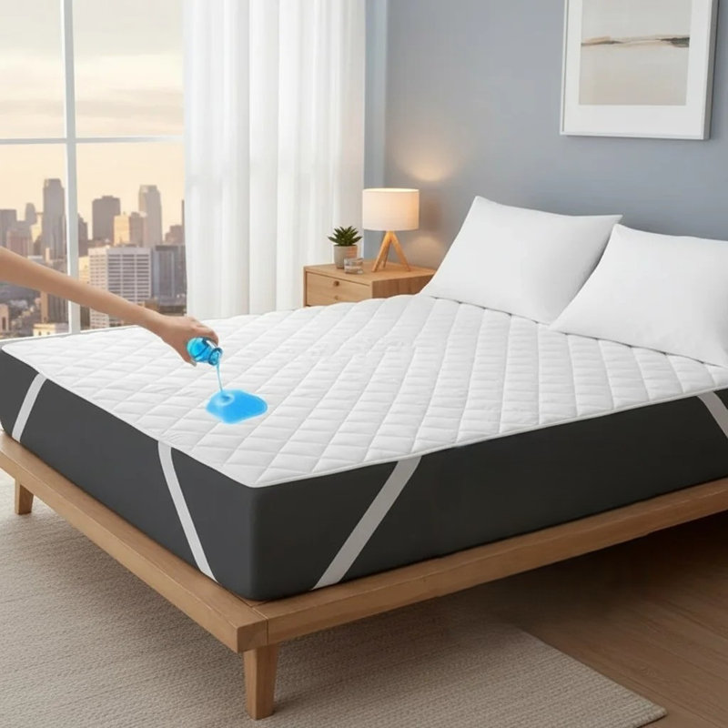 Protège-matelas imperméable avec sangle élastique, Lit double