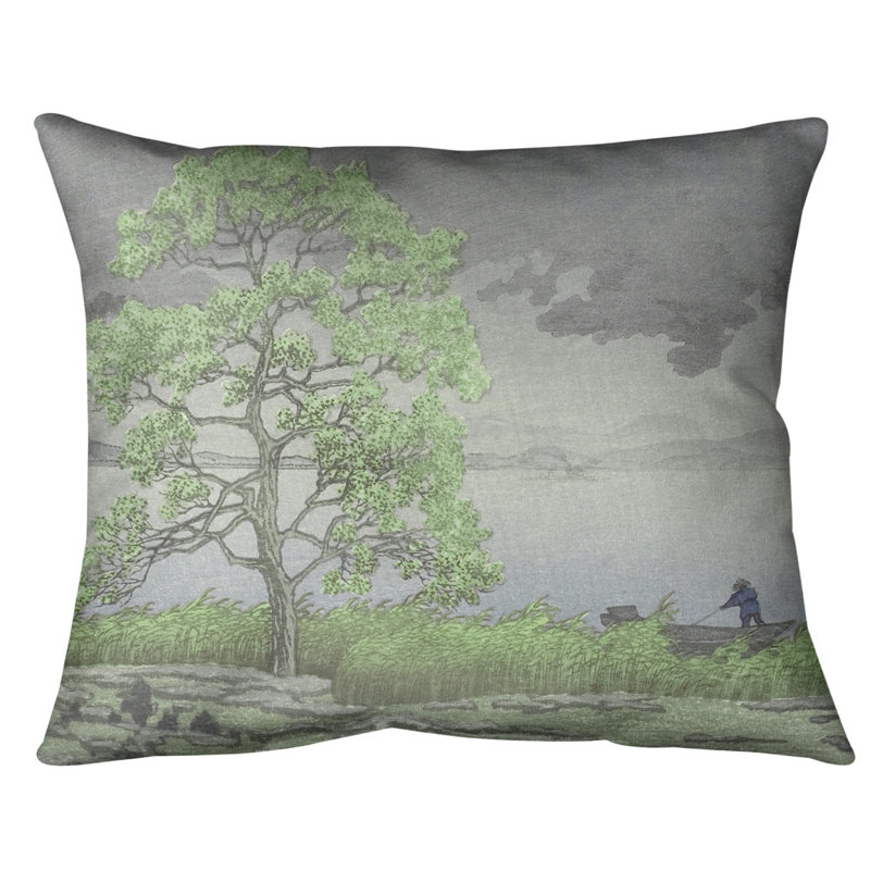 Coussin lombaire au-dessus de la pluie shore, 20 po x 14 po, Vert, Polyester / bourre de polyester