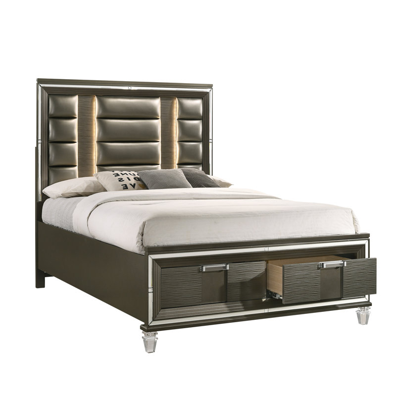 Bridgnorth Vegan Leather Storage Bed, Queen