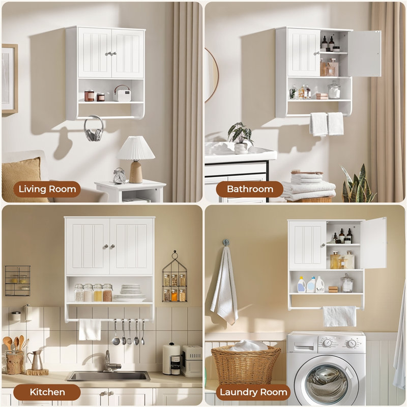 Bathroom Wall Cabinet with Towel Bar