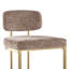Tabouret de bar à hauteur fixe en métal doré et tissu brun - ensemble de 2-1966084406-1966084400