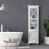 Prader Freestanding Tall Bathroom Linen Cabinet with Storage Drawers