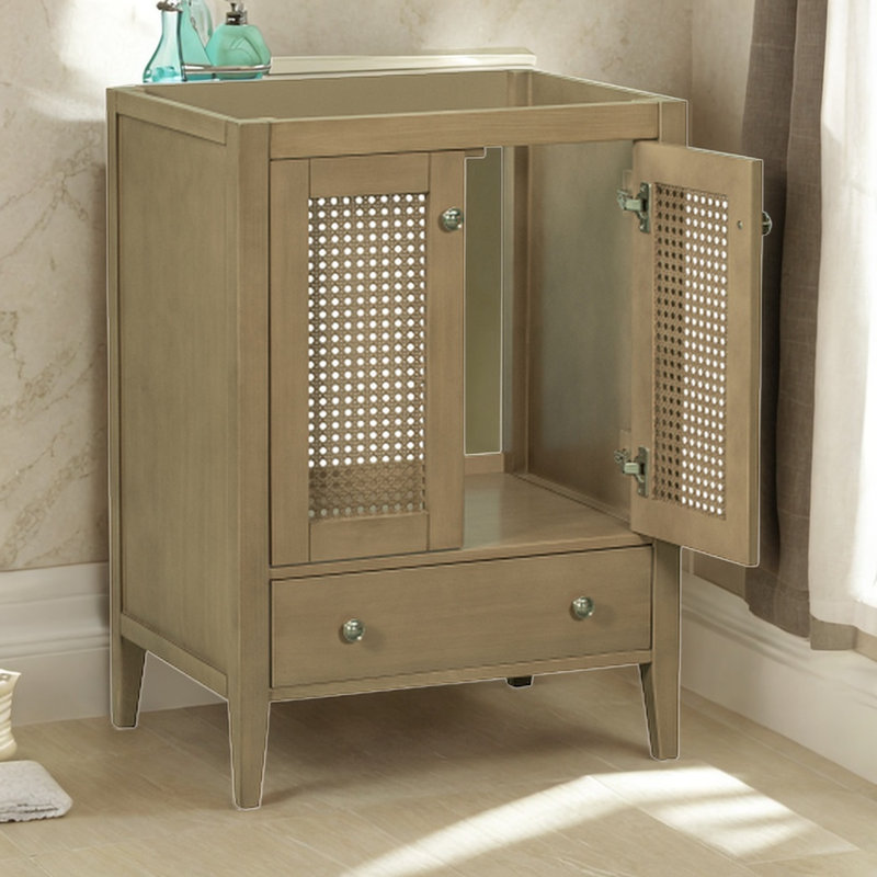 Base de meuble-lavabo simple 24 po seulement en brun
