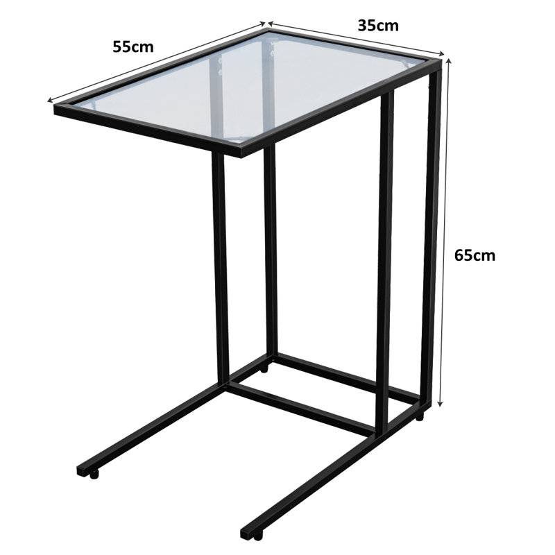 Elania Glass Top C Table End Table