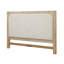 Grande tête de lit tapissier luxueuse et intemporelle en chêne malaisien naturel vieilli avec tissu brun moelleux, conception élégante et discrète et fixation facile aux structures en métal standard-104978633-105006228