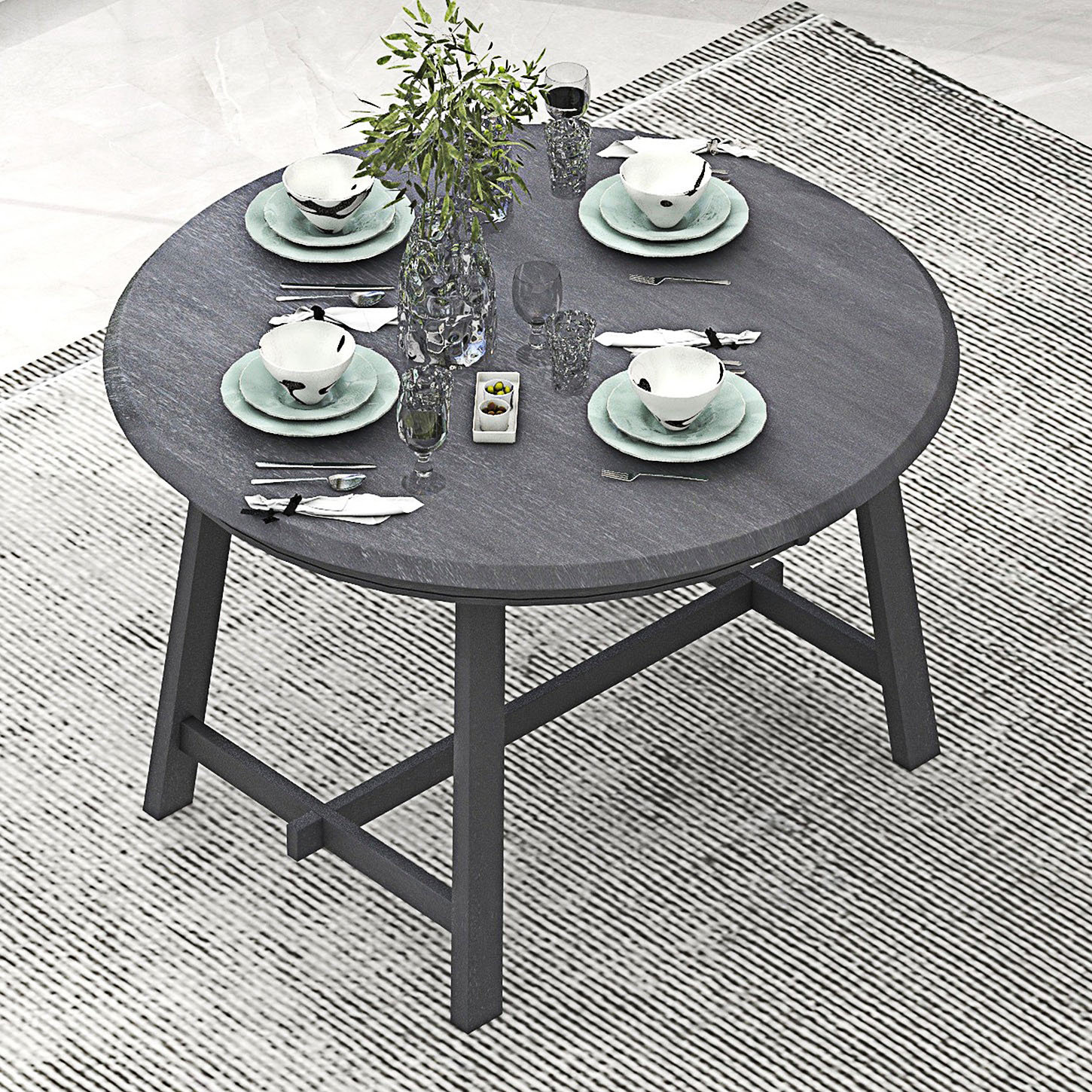 Rosalind Wheeler Table de salle à manger ronde extensible - Wayfair Canada