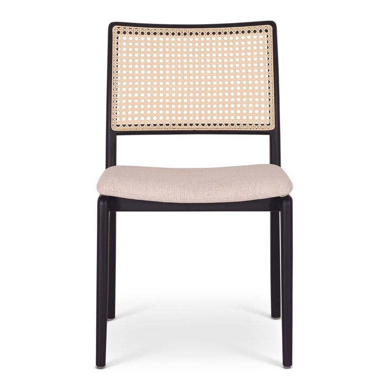 Modern Brazilian Upholstered Dining Chair, Beige
