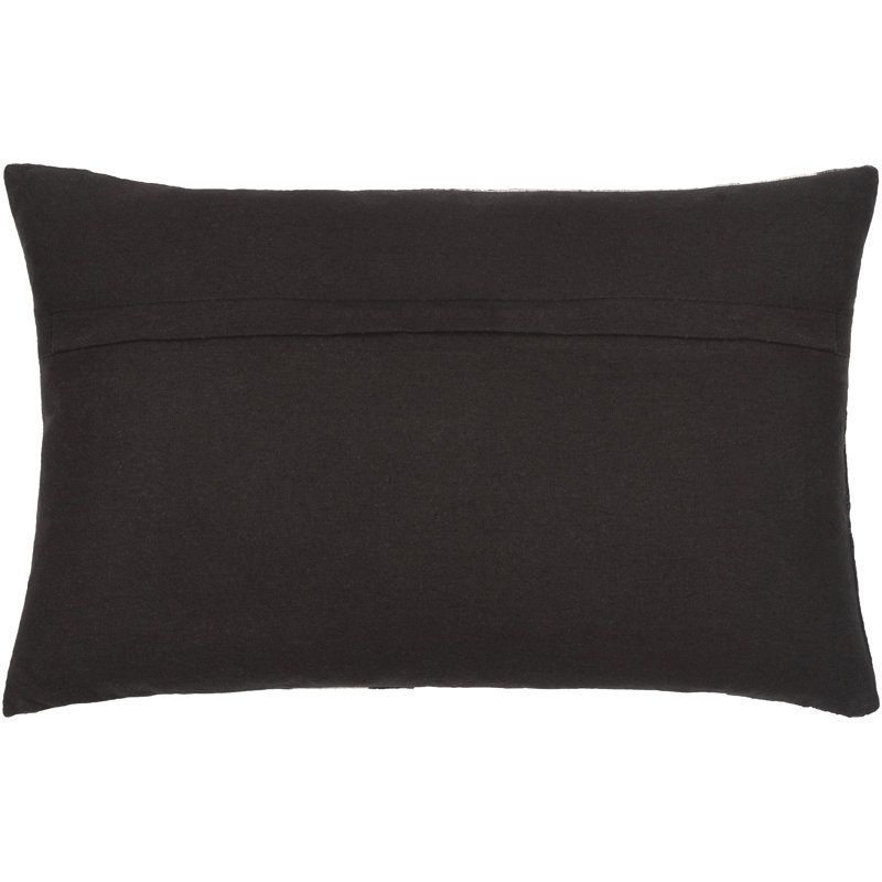 Clarisse Black and Cream Geometric Cotton Throw Pillow 20" x 20"