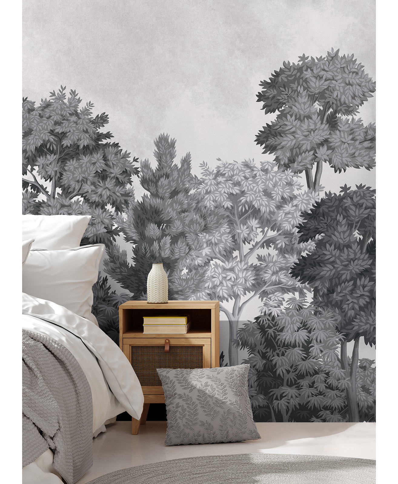 Corinna Wall Mural, Gray